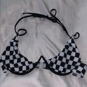 Checkered swim suit top